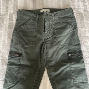 Madewell 8" Rise Denim Skinny Cargo Pant, Olive Green, Size 25
